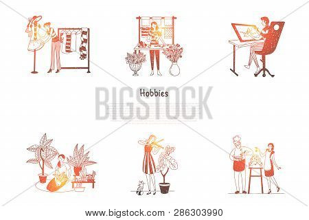 Hobbies - Designing Clothes, Growing Plants, Playing Violin, Cooking, Painting, Making Flower Compos