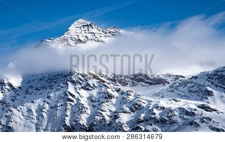 View Of Punta San Matteo (3,678 M.), A Secondary Peak In The Ortler Alps, At The Border Between The 