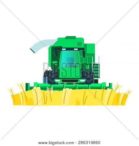 Farm On White Background. Wheat Field Icon. Isolated Illustration. Food Vector Illustration. Farm Lo