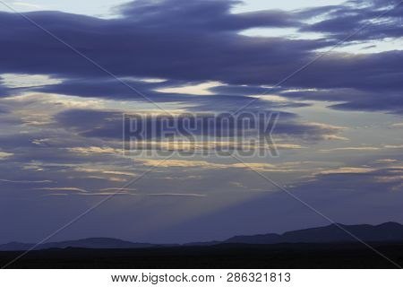 Cloudscape Skyline With Distant Mountain Range, South Africa