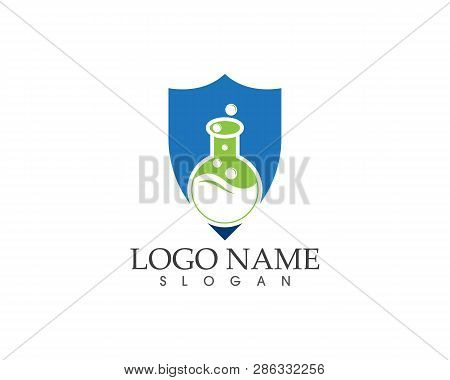Shield Lab Health Logo Vector Template