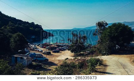 Road To Manastir Beach, Ksamil, Saranda, Albania, Albanian Riviera, Car Parking