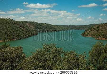 Valley With The Tagus River At The Monfrague National Park