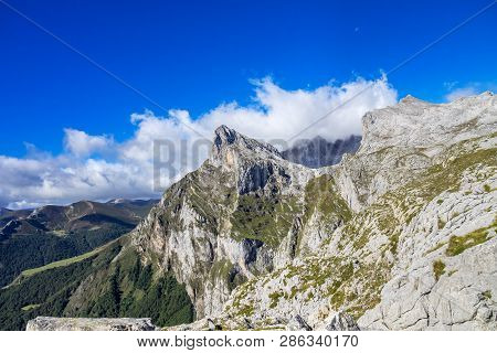 Fuente De In The In Mountains Of Picos De Europa, Cantabria, Spain. In The Heart Of The Picos De Eur