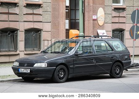 Berlin, Germany - September 12, 2013: Motor Car Peugeot 405 In The City Street.