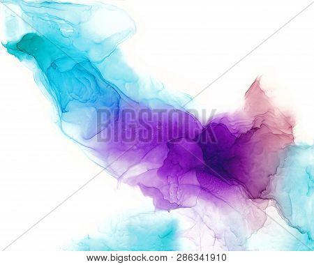 Alcohol Ink Air Texture. Fluid Ink Abstract Background. Art For Design