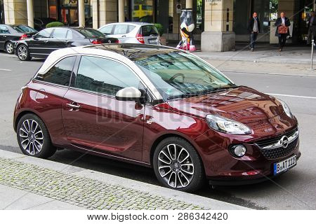Berlin, Germany - September 12, 2013: Motor Car Opel Adam In The City Street.