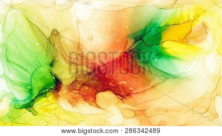 Alcohol Ink Air Texture. Fluid Ink Abstract Background. Art For Design