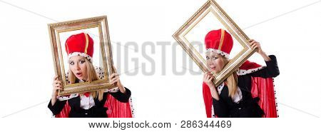 Woman queen in funny concept