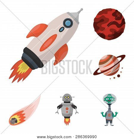 Vector Illustration Of Space  And Galaxy  Logo. Collection Of Space  And Travels  Stock Vector Illus