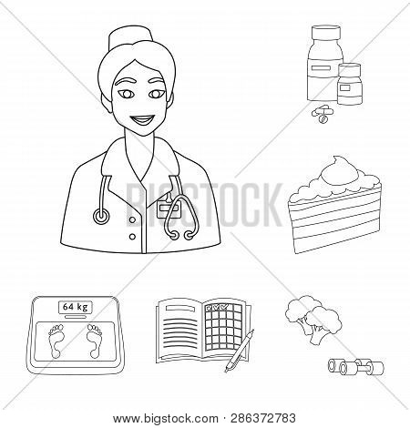 Vector Design Of Mellitus And Diabetes Logo. Collection Of Mellitus And Diet Stock Vector Illustrati