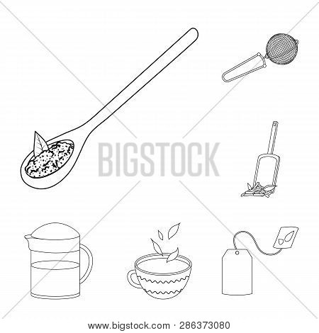 Vector Illustration Of Food And Natural  Logo. Set Of Food And Black  Stock Vector Illustration.