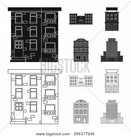 Vector Illustration Of Municipal And Center Sign. Set Of Municipal And Estate   Stock Vector Illustr