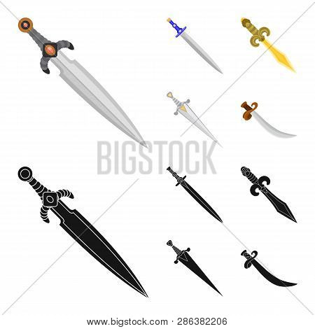 Vector Illustration Of Game  And Armor  Logo. Set Of Game  And Blade  Vector Icon For Stock.
