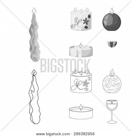 Vector Illustration Of Relaxation And Flame Logo. Collection Of Relaxation And Wax Vector Icon For S