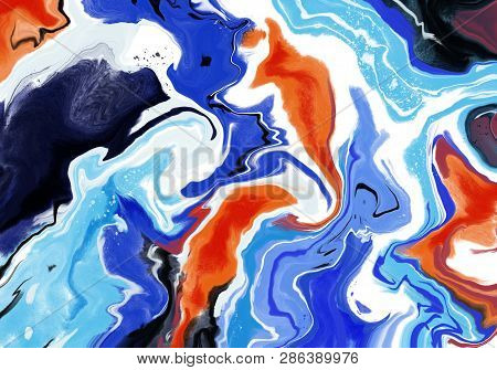 Super Duper Gorgeous Abstract Painting. Liquid Paint Technique Background. Marble Effect Painting. B