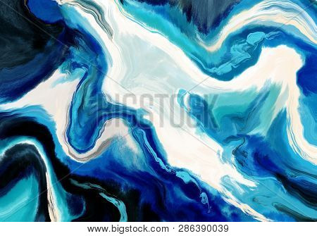 Super Duper Gorgeous Abstract Painting. Liquid Paint Technique Background. Marble Effect Painting. B