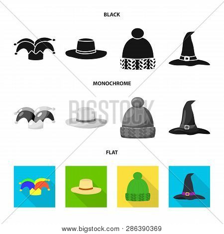 Vector Illustration Of Clothing And Cap Icon. Collection Of Clothing And Beret Vector Icon For Stock