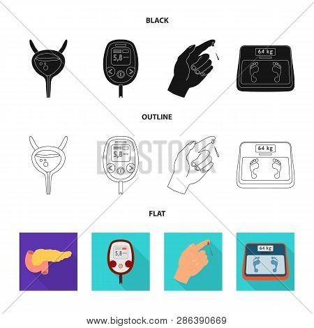 Isolated Object Of Diet And Treatment  Sign. Collection Of Diet And Medicine Vector Icon For Stock.