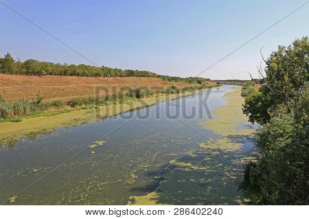 Artificial Water Way Canal In Vojvodina Serbia
