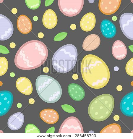 Gray Easter Seamless Pattern On Grey Pattern