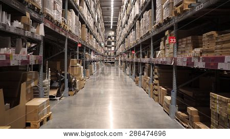 Warehouse Large Storage Or Logistic Or Cargo For Distribution.