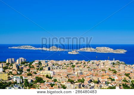 Chateau Dif. Panoramic View Of Bay Of Marseille, Islands And Castle If.