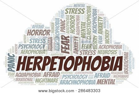 Herpetophobia Word Cloud. Wordcloud Made With Text Only.