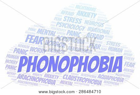 Phonophobia Word Cloud. Wordcloud Made With Text Only.