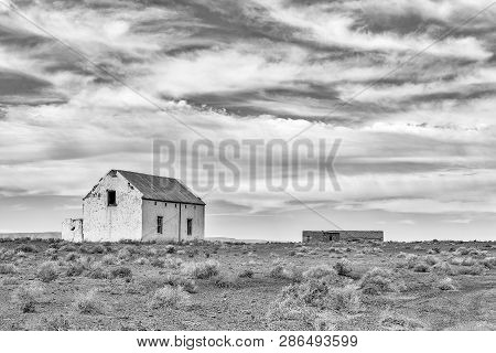 Old Ruins In The Tankwa Karoo In The Northern Cape Province. Monochrome