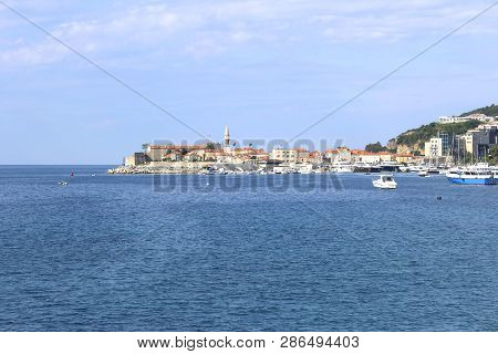 View Of Old Budva From Sea. Montenegro