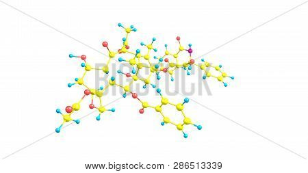 Paclitaxel Molecular Structure Isolated On White