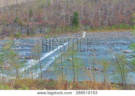 River Of Blue Pond Aoiike At Biei Hokkaido Japan