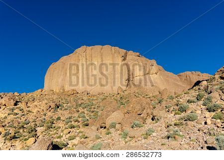 Morocco Tourism: Trekking Man In Mountains. Atlas Mountains, Jebel Sakhro (djebel Sahro), Ourzazate,