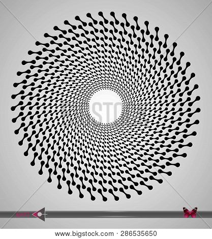 Repeating Circular Black And White Pattern. Round Background For Technology, Computers Design.