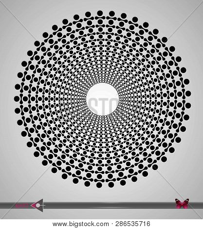 Repeating Circular Black And White Pattern. Round Background For Technology, Computers Design.