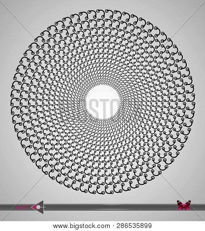 Repeating Circular Black And White Pattern. Round Background For Design.