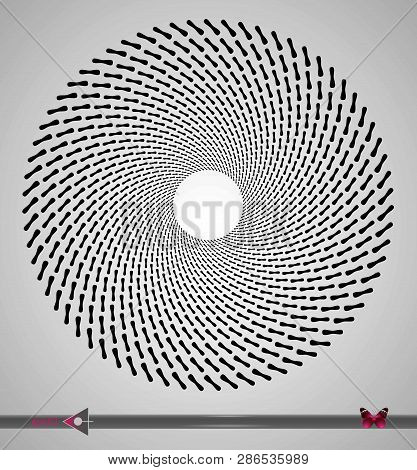 Repeating Circular Black And White Pattern. Round Background For Technology, Computers Design.