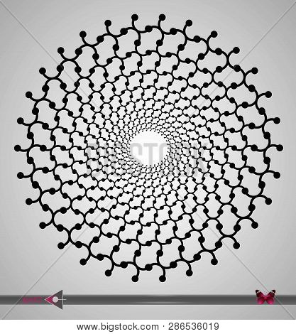 Repeating Circular Black And White Pattern. Round Background For Design.