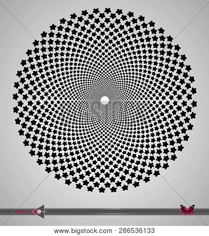 Repeating Circular Black And White Pattern. Round Background For Design.