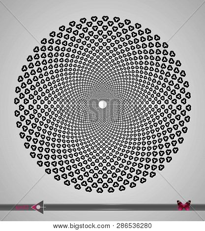 Repeating Circular Black And White Pattern. Round Background For Design.