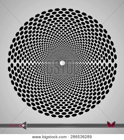 Repeating Circular Black And White Pattern. Round Background For Design.