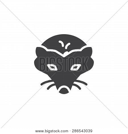 Hedgehog Head Vector Icon. Filled Flat Sign For Mobile Concept And Web Design. Hedgehog Animal Glyph
