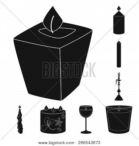 Vector Illustration Of Candlelight And Decoration   Logo. Collection Of Candlelight And Wax Stock Sy