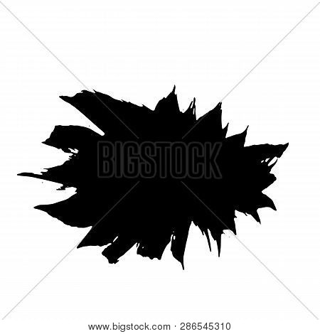 Ink Vector Dry Brush Stroke. Vector Illustration. Grunge Hand Drawn Watercolor Texture. Space For Te
