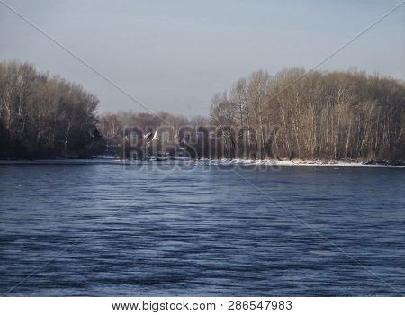 Irtysh River. Kazakhstan (ust-kamenogorsk). Winter River Landscape. 