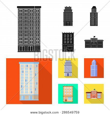 Vector Design Of Municipal And Center Logo. Set Of Municipal And Estate   Vector Icon For Stock.
