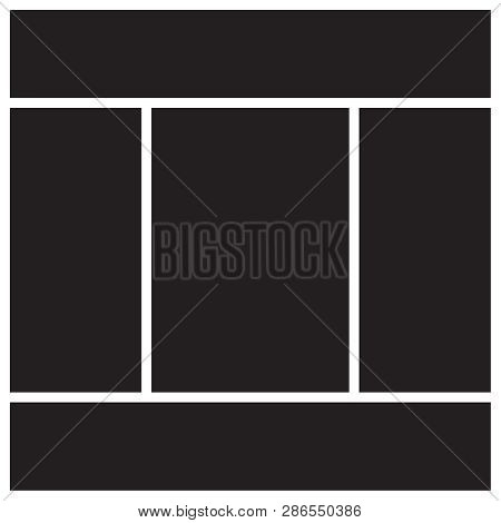 Vector Mood Board Of Five Frames. Photo Collage Templates.