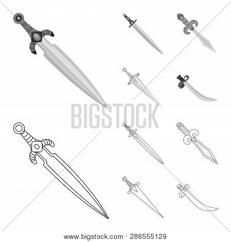 Vector Illustration Of Game  And Armor  Sign. Collection Of Game  And Blade  Vector Icon For Stock.
