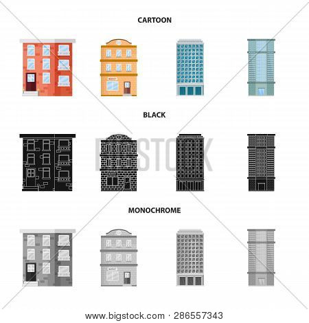 Vector Design Of Municipal And Center Symbol. Set Of Municipal And Estate   Stock Vector Illustratio